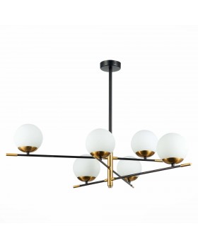 SL1203.412.06 Люстра потолочная ST-Luce Черный, Латунь/Белый E27 6*60W LIMANO-foto2