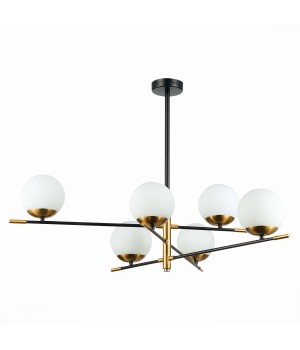 SL1203.412.06 Люстра потолочная ST-Luce Черный, Латунь/Белый E27 6*60W LIMANO-foto2