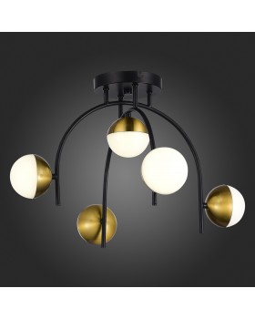 SLE6500-402-05 Люстра потолочная Черный,Золотистый/Белый LED 5*8W 4000K AARNIO-foto5