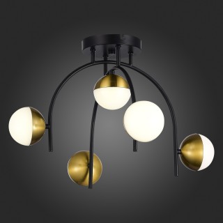 SLE6500-402-05 Люстра потолочная Черный,Золотистый/Белый LED 5*8W 4000K AARNIO-foto5