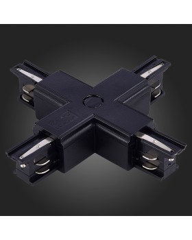 ST030.409.17 Х-образный токоподвод для трехфазного шинопровода ST-Luce Черный Трехфазная трековая система-foto3