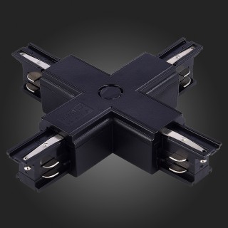 ST030.409.17 Х-образный токоподвод для трехфазного шинопровода ST-Luce Черный Трехфазная трековая система-foto3