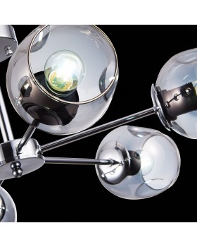 SLE155402-06 Люстра потолочная Хром/Дымчатый E27 6*60W PALLO-foto6