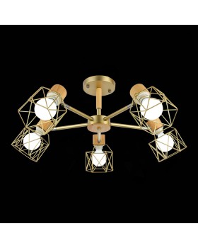 SLE110402-05 Люстра потолочная Золотистый, Светлое дерево/Золотистый E27 5*40W STELITTO-foto13