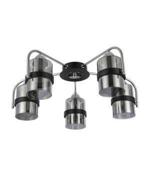 SLE102002-05 Люстра потолочная Черный, Хром/Дымчатый E27 5*40W FIUMO-foto2