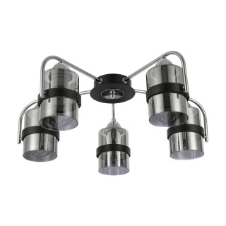 SLE102002-05 Люстра потолочная Черный, Хром/Дымчатый E27 5*40W FIUMO-foto2