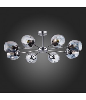 SLE155402-08 Люстра потолочная Хром/Дымчатый E27 8*60W PALLO-foto6