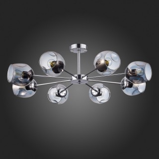 SLE155402-08 Люстра потолочная Хром/Дымчатый E27 8*60W PALLO-foto6