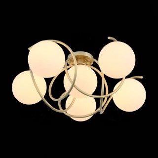 SL711.202.06 Люстра потолочная Золотистый/Белый E27 6*60W DELICATA-foto4