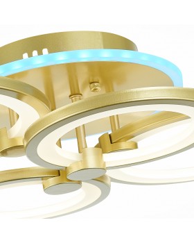 SLE200322-04RGB Светильник потолочный Золотистый/Белый LED 1*100W RGB 8W 3000-6000K LETO-foto6