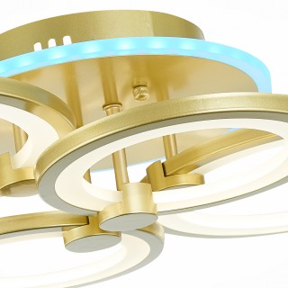 SLE200322-04RGB Светильник потолочный Золотистый/Белый LED 1*100W RGB 8W 3000-6000K LETO-foto6