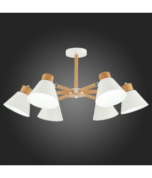 SLE103702-06 Люстра потолочная Светлое дерево, Белый/Белый E27 6*60W BUVE-foto5