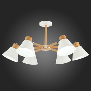 SLE103702-06 Люстра потолочная Светлое дерево, Белый/Белый E27 6*60W BUVE-foto5