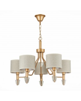 SLE107003-05 Люстра подвесная Золотистый/Бежевый E14 5*40W VILEDE-foto2
