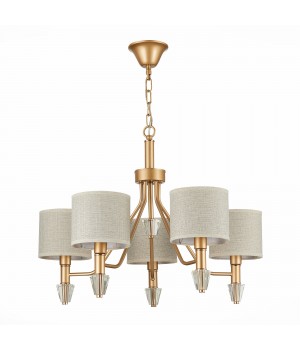 SLE107003-05 Люстра подвесная Золотистый/Бежевый E14 5*40W VILEDE-foto2