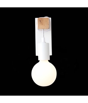 SL1142.501.01 Светильник настенный Белый, Светлое дерево E27 1*60W BAGETTI-foto7