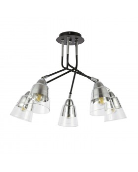 SLE102902-05 Люстра потолочная Черный, Хром/Прозрачный E27 5*40W LIRINO-foto2