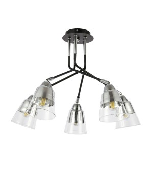 SLE102902-05 Люстра потолочная Черный, Хром/Прозрачный E27 5*40W LIRINO-foto2