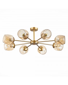 SLE155412-08 Люстра потолочная Золотистый/Янтарный E27 8*60W PALLO-foto2