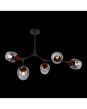 SLE113402-05 Люстра потолочная Серый, Темное дерево/Зеркальный E27 5*60W CIOTOLLA-foto4