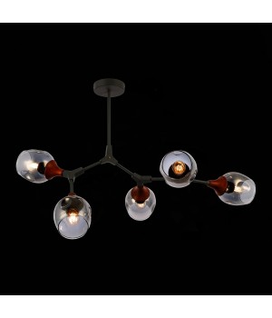 SLE113402-05 Люстра потолочная Серый, Темное дерево/Зеркальный E27 5*60W CIOTOLLA-foto4