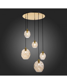 SL1188.303.05 Люстра подвесная ST-Luce Латунь/Коньячный E14/E27 3+2*40W IDESIA-foto5