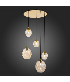 SL1188.303.05 Люстра подвесная ST-Luce Латунь/Коньячный E14/E27 3+2*40W IDESIA-foto5