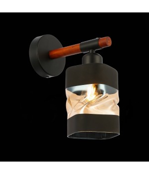 SLE114401-01 Светильник настенный Черный, Темное дерево/Черный, Прозрачный, Янтарный E27 1*60W ABIRITTO-foto9