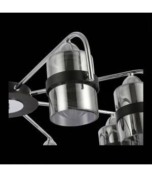 SLE102002-08 Люстра потолочная Черный, Хром/Дымчатый E27 8*40W FIUMO-foto6