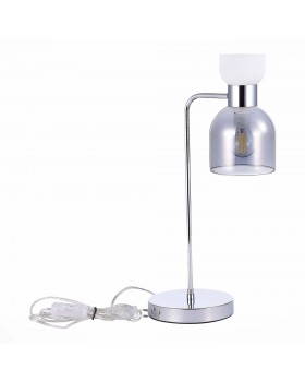 SLE1045-104-01 Настольная лампа Хром/Белый, Дымчатый E14 1*40W VENTO-foto2