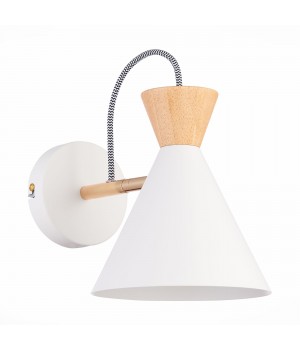 SLE125101-01 Бра Белый, Золотой/Белый, Светлое дерево E14 1*40W Modica-foto2