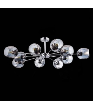 SLE155402-10 Люстра потолочная Хром/Дымчатый E27 10*60W PALLO-foto5