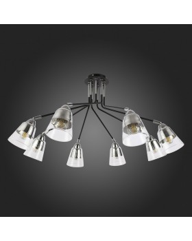 SLE102902-08 Люстра потолочная Черный, Хром/Прозрачный E27 8*40W LIRINO-foto8