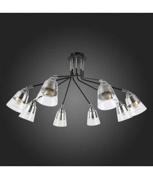 SLE102902-08 Люстра потолочная Черный, Хром/Прозрачный E27 8*40W LIRINO-foto8