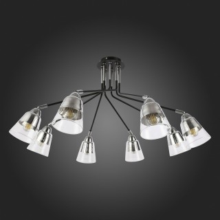 SLE102902-08 Люстра потолочная Черный, Хром/Прозрачный E27 8*40W LIRINO-foto8