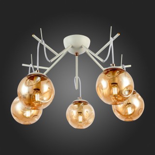 SLE110202-05 Люстра подвесная Белый/Янтарный E14 5*40W CALLETTA-foto7