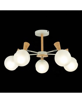 SLE220702-05 Люстра потолочная Белый, Светлое дерево/Белый E14 5*40W CATANIA-foto4