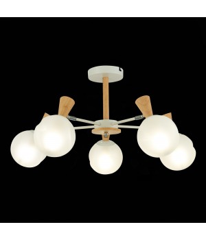 SLE220702-05 Люстра потолочная Белый, Светлое дерево/Белый E14 5*40W CATANIA-foto4