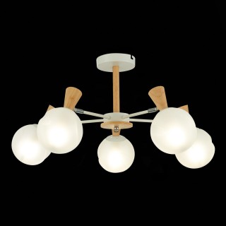 SLE220702-05 Люстра потолочная Белый, Светлое дерево/Белый E14 5*40W CATANIA-foto4