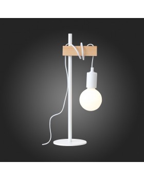 SL1142.504.01 Прикроватная лампа Белый, Светлое дерево E27 1*60W BAGETTI-foto7