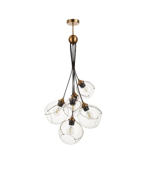 SLE103103-06 Светильник подвесной Золотистый/Прозрачный E27 6*60W SATTURO-foto2