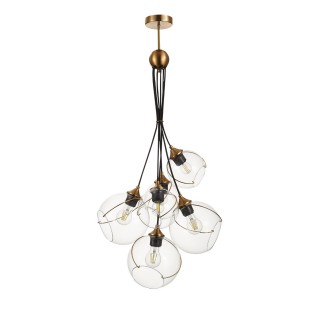 SLE103103-06 Светильник подвесной Золотистый/Прозрачный E27 6*60W SATTURO-foto2