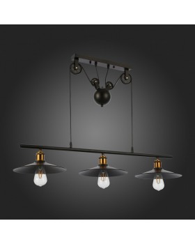 SLE120503-03 Светильник подвесной Черный/Черный E27 3*60W ESPERAZZA-foto4