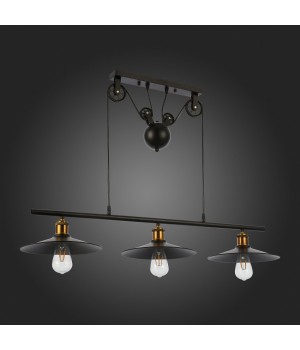 SLE120503-03 Светильник подвесной Черный/Черный E27 3*60W ESPERAZZA-foto4