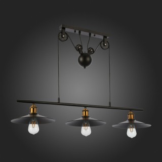 SLE120503-03 Светильник подвесной Черный/Черный E27 3*60W ESPERAZZA-foto4