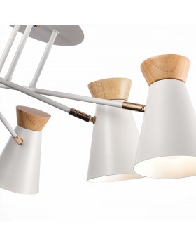 SLE1252-502-06 Люстра потолочная Белый, Золотистый/Белый, Дерево E27 6*60W ALFEO-foto4