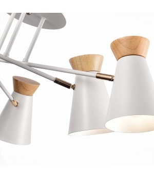 SLE1252-502-06 Люстра потолочная Белый, Золотистый/Белый, Дерево E27 6*60W ALFEO-foto4