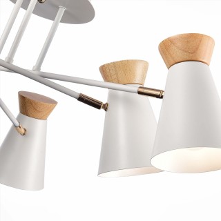 SLE1252-502-06 Люстра потолочная Белый, Золотистый/Белый, Дерево E27 6*60W ALFEO-foto4