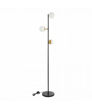 SLE220405-03 Торшер Черный, Латунь/Белый E27 3*60W FORLI-foto2