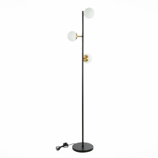 SLE220405-03 Торшер Черный, Латунь/Белый E27 3*60W FORLI-foto2